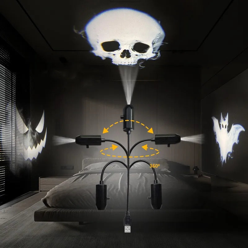 Projecteur Halloween – 12 Motifs Interchangeables 🎃