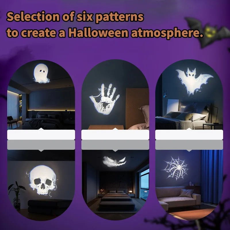 Projecteur Halloween – 12 Motifs Interchangeables 🎃