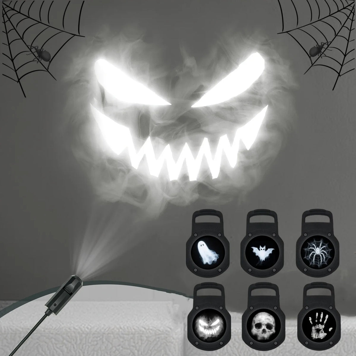 Projecteur Halloween – 12 Motifs Interchangeables 🎃